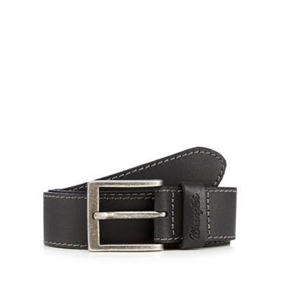 Wrangler Black contrast stitched leather belt